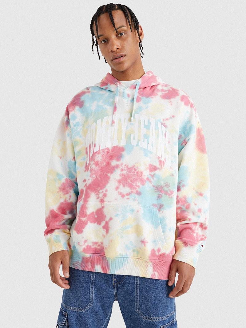 Férfi Tommy Hilfiger Tie-dye logo Hoodies Színes | HU 1251PJJ